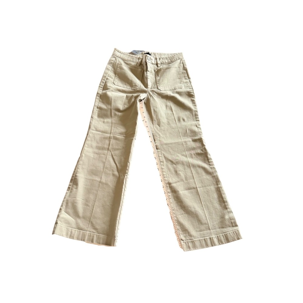 J.Crew CN590 High Rise Wide Leg Patch Pocket Chino Pants Tan Beige 27 NEW **READ